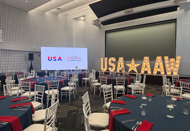 LED wall at a year-end award dinner produced by MARX entertainment
